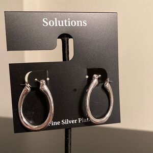 Solutions Silver-Plated Hoop Earrings